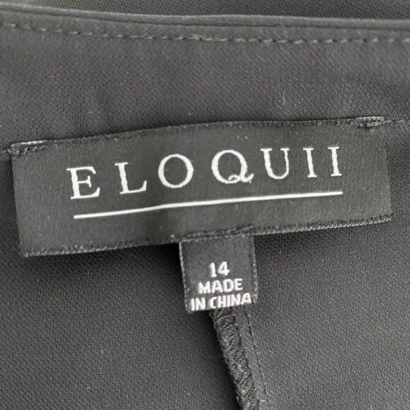 Eloquii Long Sleeve Blouse Sheer Black Plus Size 14 - Picture 5 of 5